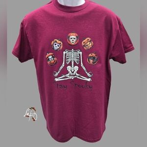 Burgundy stay spooky halloween shirt